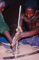 Traditional way of making fire
