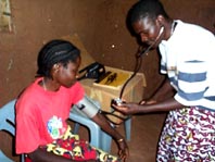 Checking blood pressure